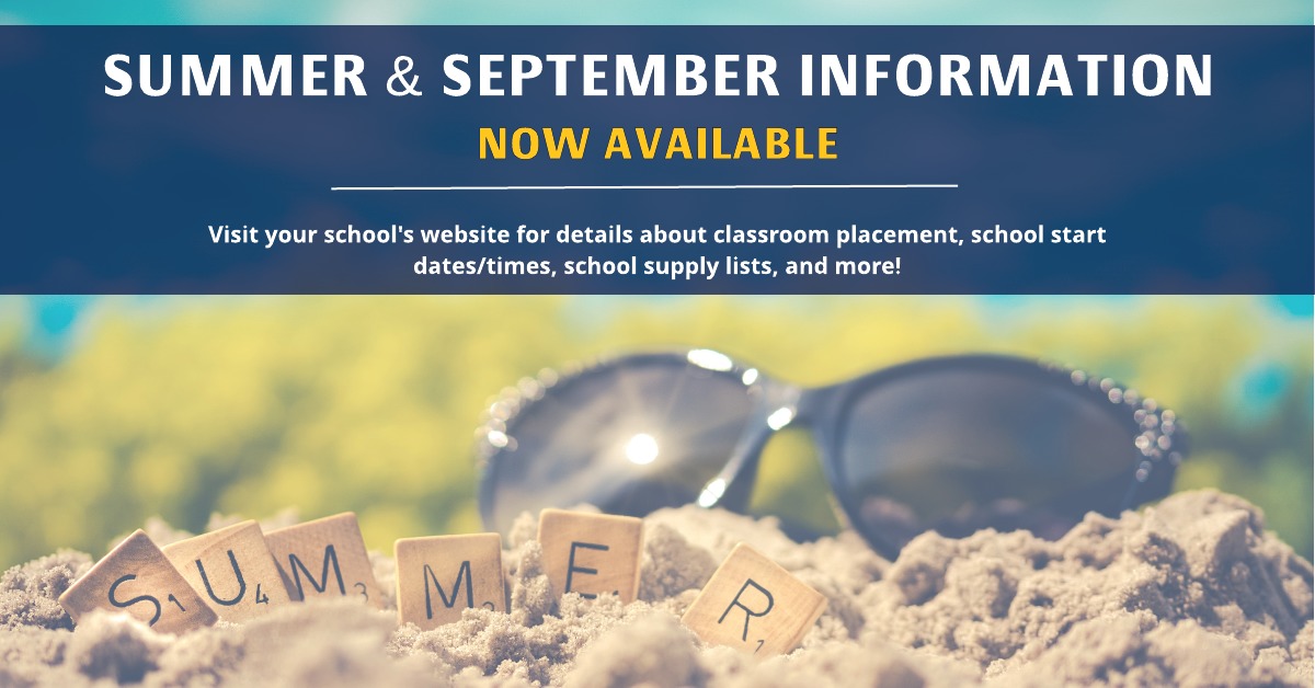 School Summer & September Information 2022-2023
